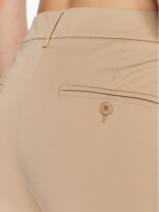 Weekend Max Mara Weekend Max Mara Kalhoty z materiálu Cecco 23513106 Béžová Slim Fit