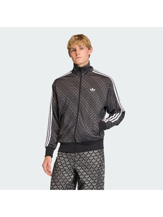 adidas adidas Bluza FIREBIRD LOOSE MONOGRAM Czarny Loose Fit