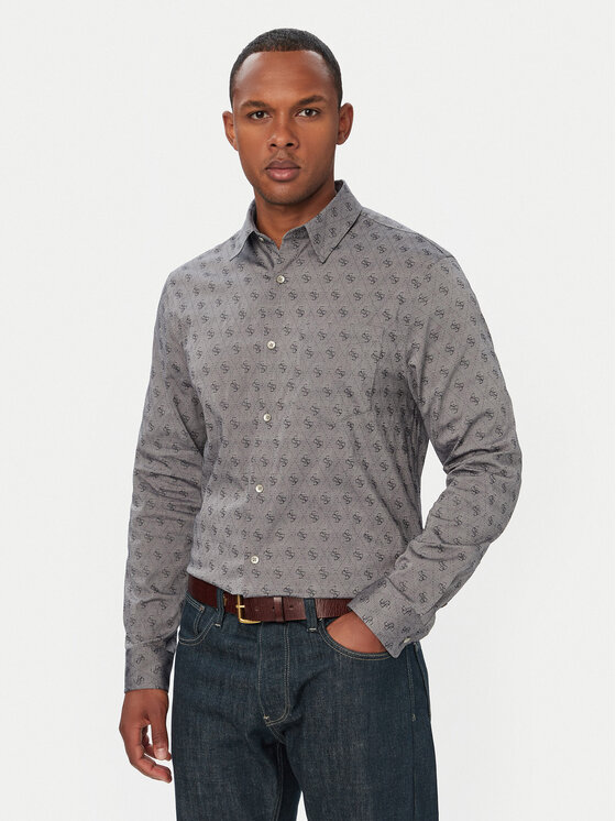 Guess Košulja M6GH18 W1713 Siva Regular Fit