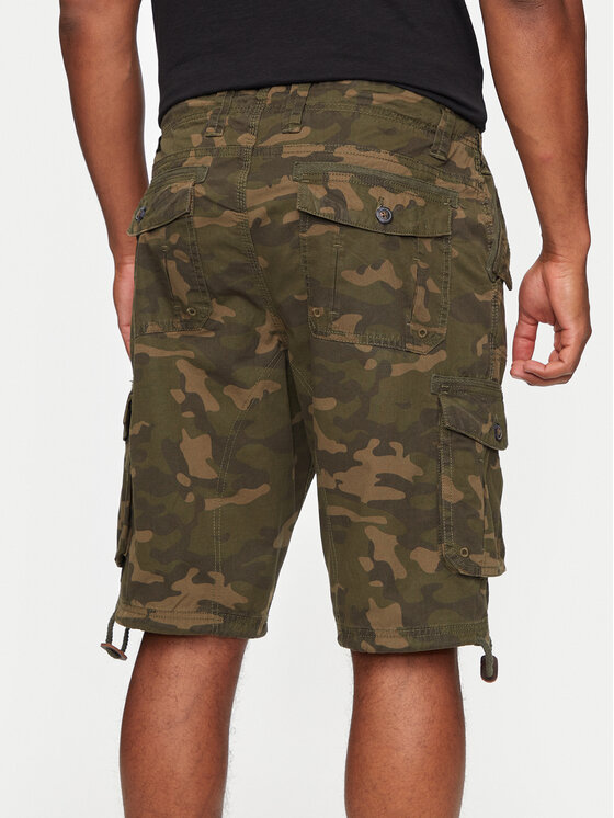 Brave Soul Brave Soul Szorty materiałowe MSRT-GEORGECAMOK Khaki Straight Fit