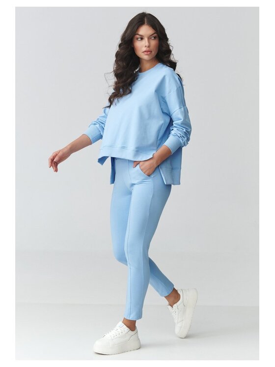 Makadamia Makadamia Dres M917 Niebieski Loose Fit