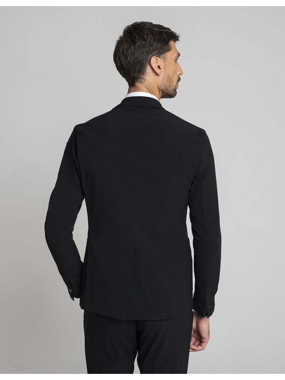 Borgio Borgio Marynarka rubano Czarny Slim Fit