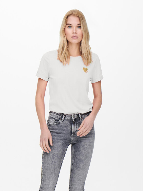 ONLY Tričko Kita 15244714 Biela Regular Fit