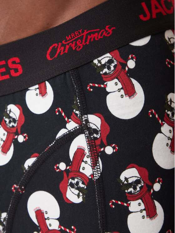 Jack & Jones Jack & Jones Komplekti kuuluvad bokserid ja sokid Snow Skulls Giftbox 12285138 Must