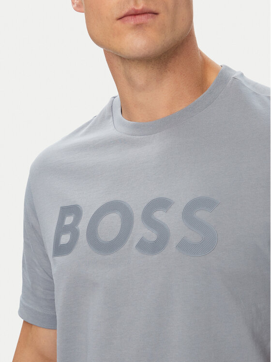 BOSS BOSS T-Shirt Structure Logo 50566883 Grau Regular Fit