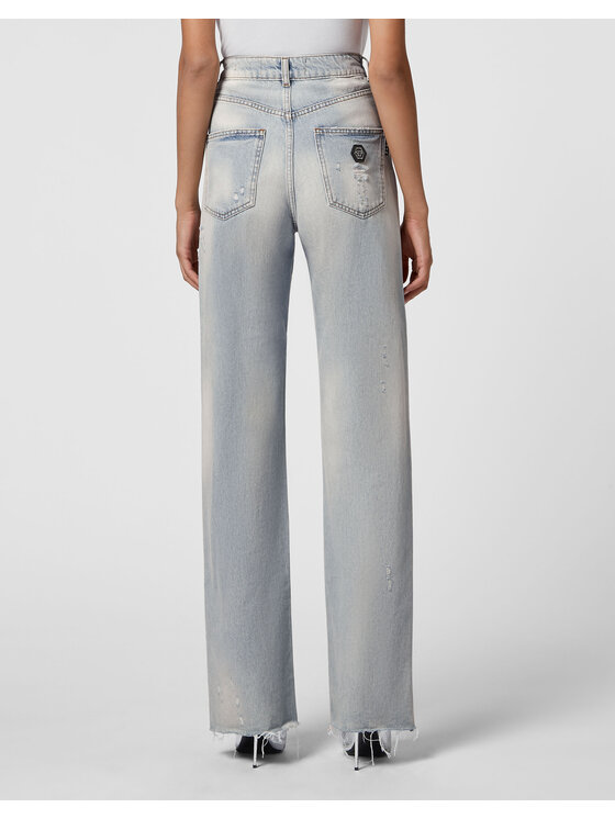 PHILIPP PLEIN PHILIPP PLEIN Jeansy 21727 Niebieski jasny Palazzo Fit
