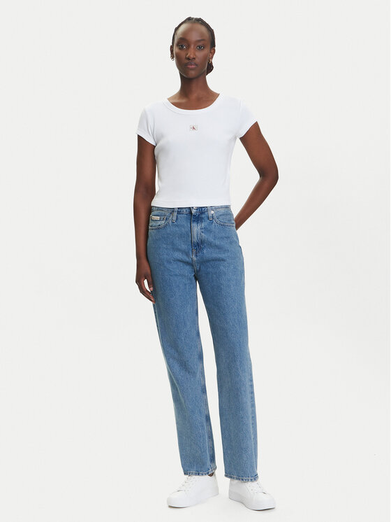 Calvin Klein Jeans Calvin Klein Jeans Marškinėliai LV047C200G Balta Slim Fit