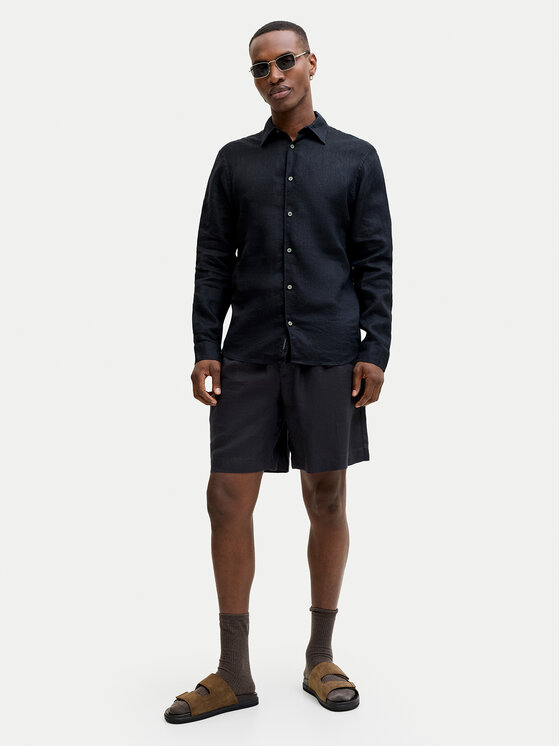 Jack & Jones Jack & Jones Kratke hlače iz tkanine St. Bill 12253134 Črna Wide Leg