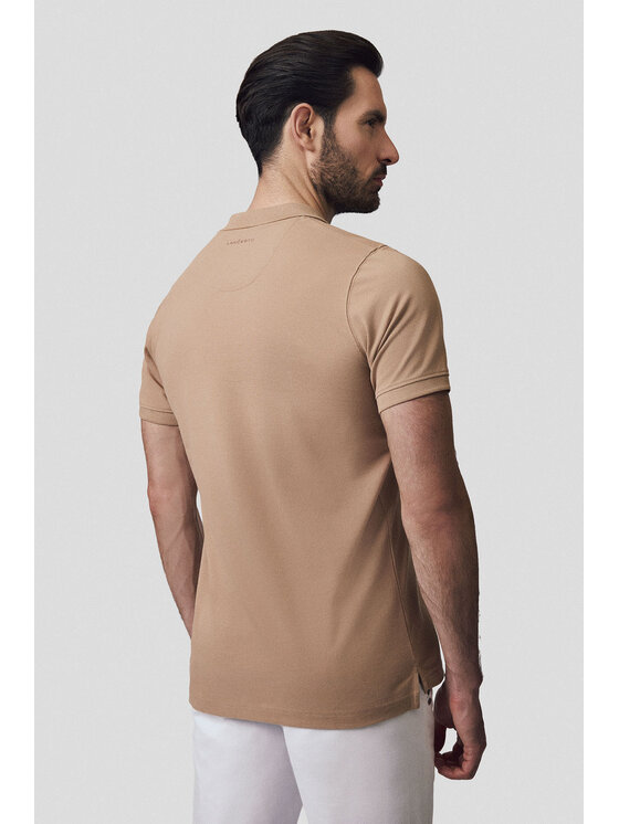 Lancerto Lancerto Polo Cassian PO073125000007 Beżowy Regular Fit