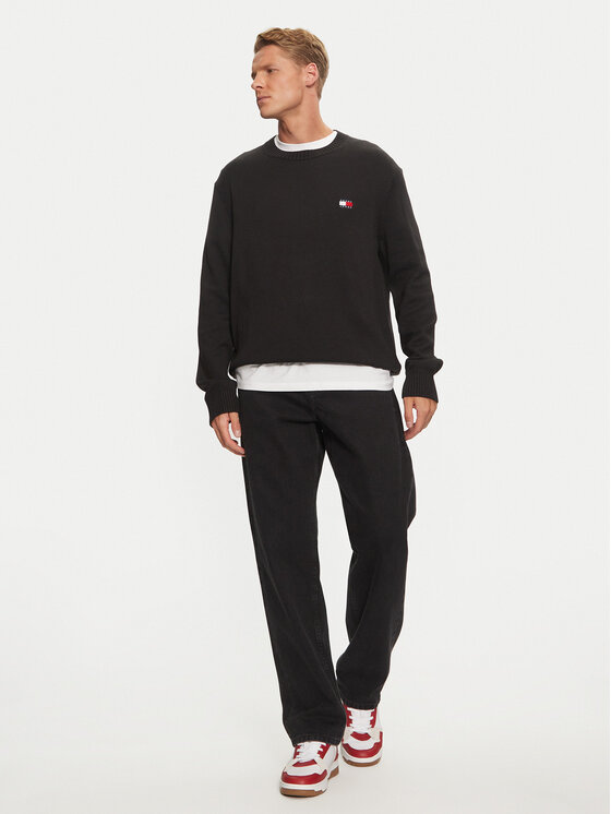 Tommy Jeans Tommy Jeans Džemper Badge DM0DM20706 Crna Regular Fit