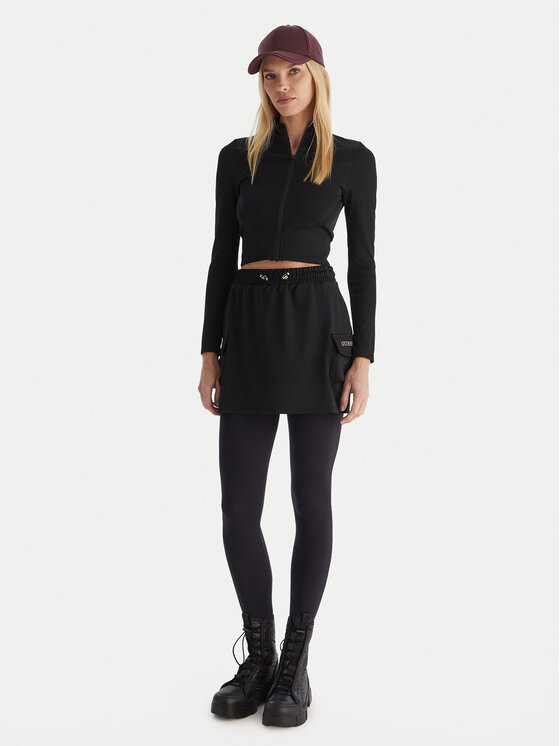 Guess Guess Mini sukňa V5YD04 KCX42 Čierna Regular Fit