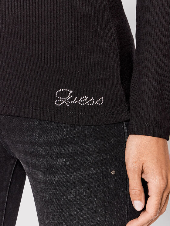 Guess Guess Bluză W2YP46 KBCO2 Negru Slim Fit