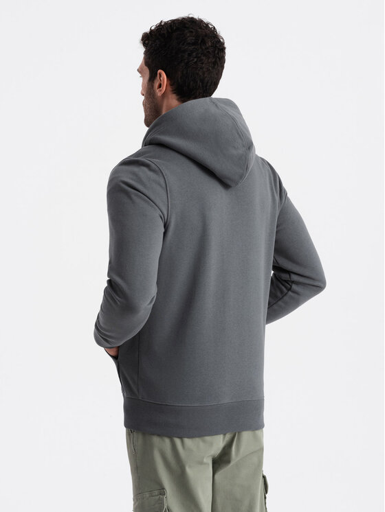Ombre Ombre Mikina OM-SSBZ-0160 Šedá Regular Fit