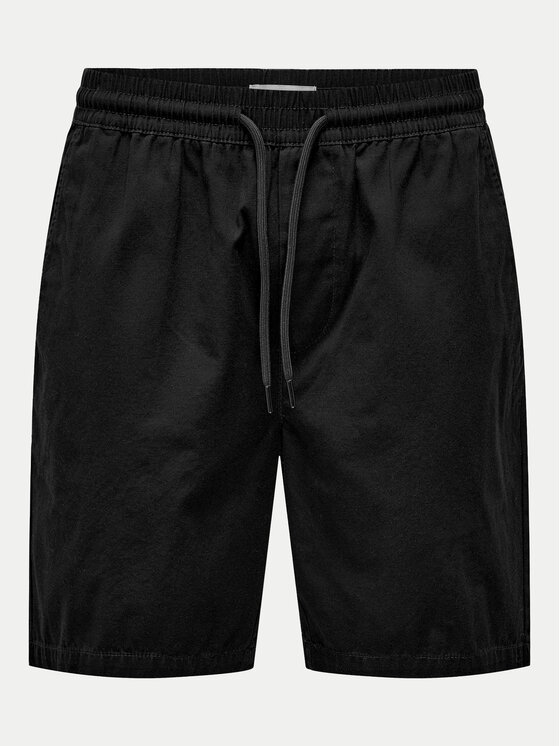 Only & Sons Only & Sons Bavlnené šortky Tel 22027949 Čierna Regular Fit