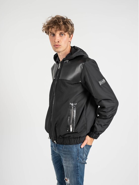 Les Hommes Les Hommes Μπουφάν μεταβατικό LLO311-250L | Windbreaker Jacket Μαύρο Regular Fit