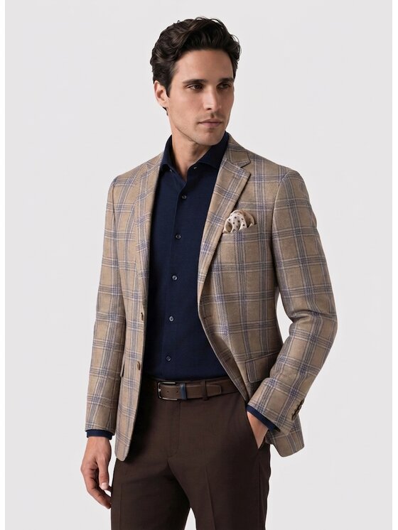 Pako Lorente Pako Lorente Marynarka P26WF-3X-016 Brązowy Slim Fit