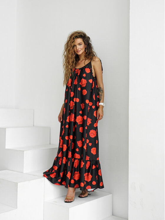 LilaLou LilaLou Letné šaty Gypsy Čierna Oversize