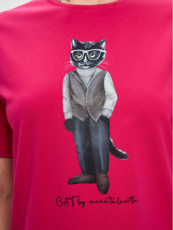 CAT by maniita lacitta CAT by maniita lacitta T-Shirt Printed oversized T-shirt Różowy Long Fit