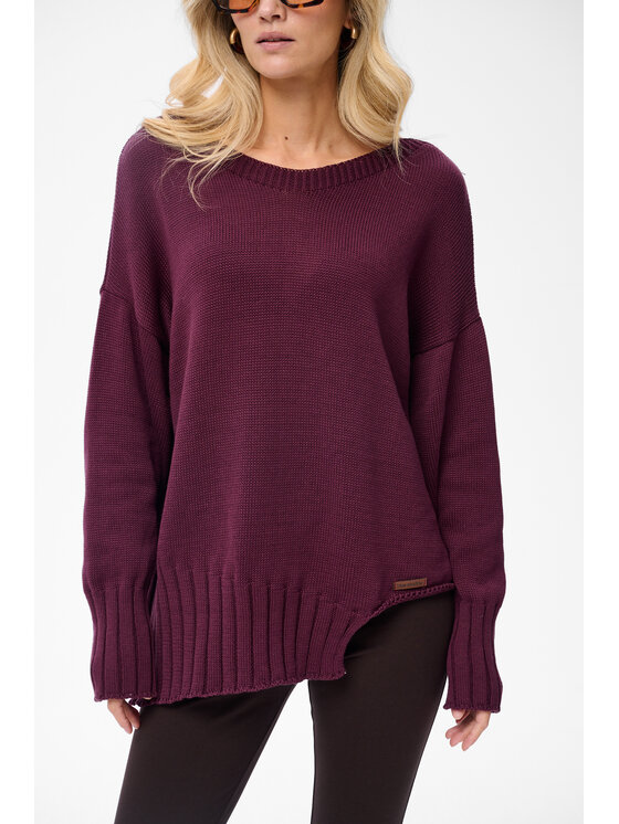 blue shadow blue shadow Sweter Bocq Fioletowy Regular Fit