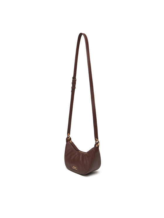 Tommy Hilfiger Tommy Hilfiger Ročna torba Moon Leather Mini Crossover AW0AW17466 Rjava