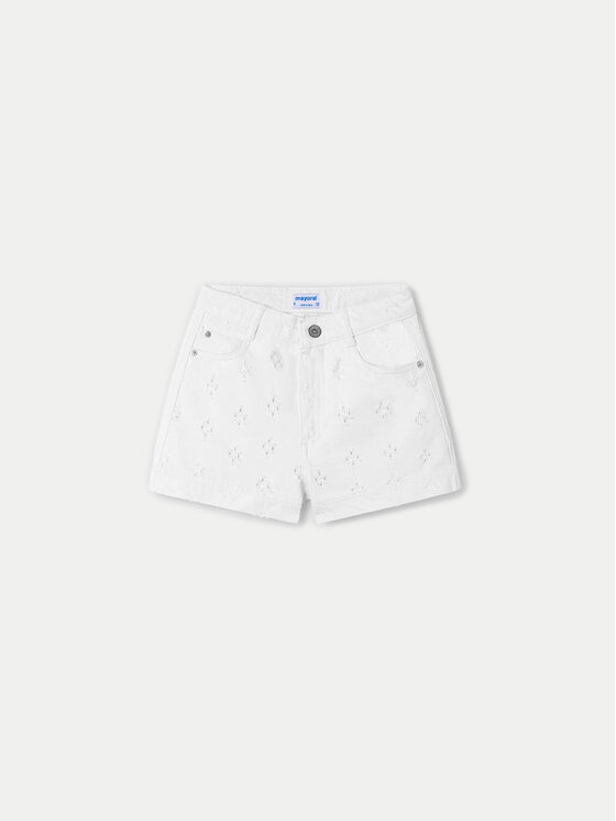 Mayoral Mayoral Шорти от плат 6269 Бял Regular Fit