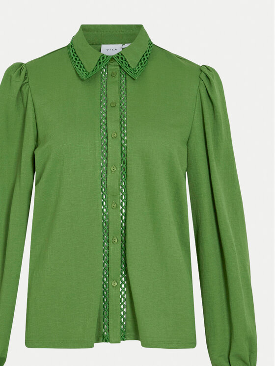 Vila Vila Camicia Carmena 14102290 Verde Regular Fit