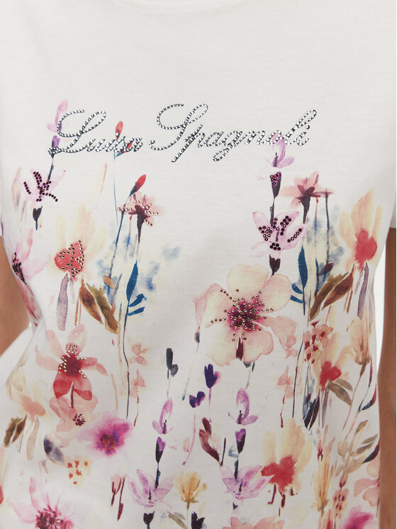 Luisa Spagnoli Luisa Spagnoli T-shirt Boemi 542083 Bijela Regular Fit