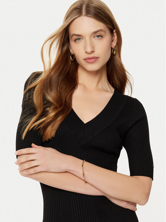 Guess Guess Džemper haljina W5RK11 Z2V62 Crna Bodycon Fit