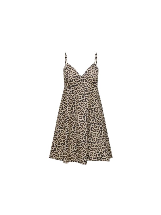 ONLY ONLY Sukienka letnia Abito onllowa strap dress Brązowy Regular Fit