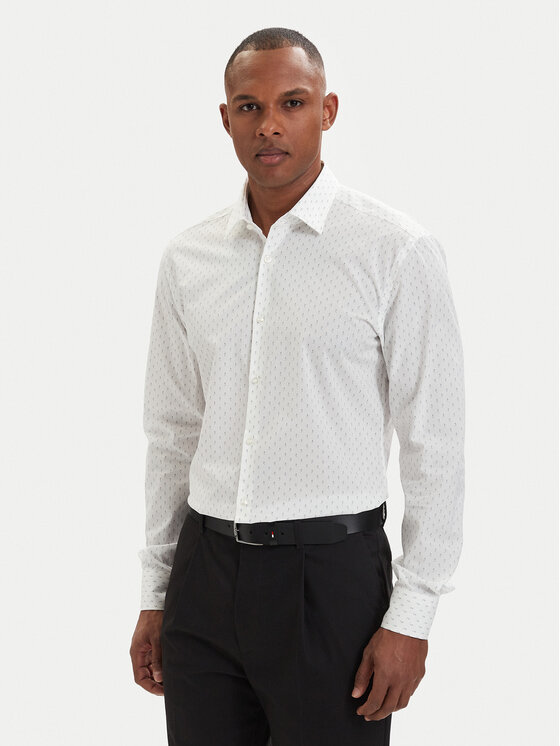 HUGO Cămașă Kenno 50561165 Alb Slim Fit