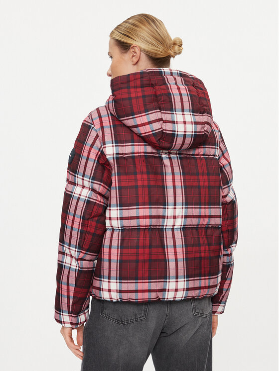 Tommy Hilfiger Tommy Hilfiger Kurtka zimowa New York Tartan WW0WW40233 Czerwony Relaxed Fit