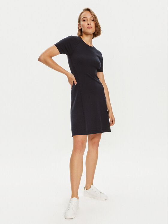 Tommy Hilfiger Tommy Hilfiger Vsakodnevna obleka WW0WW42461 Mornarsko modra Slim Fit