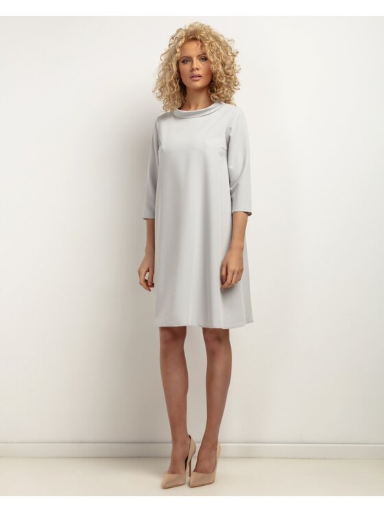 Tessita Tessita Sukienka koktajlowa SUKIENKA_T442 _8_3XL Szary jasny Loose Fit