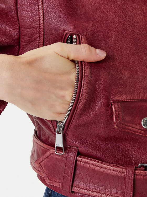 BOSS BOSS Lederjacke C_Sadora 50543026 Dunkelrot Regular Fit