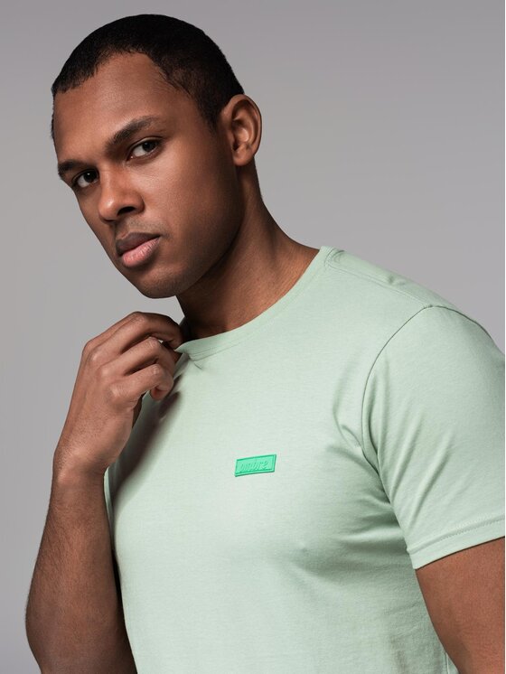 Ombre Ombre T-Shirt OM-TSCT-0151 Szary Regular Fit