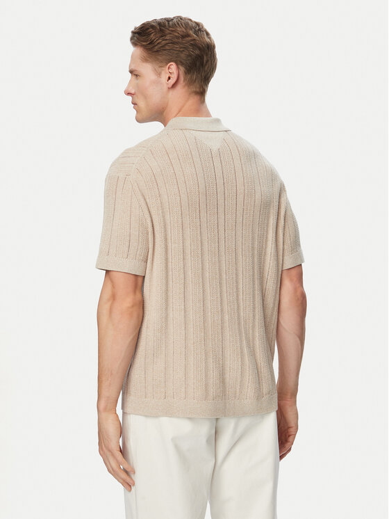 Tommy Hilfiger Tommy Hilfiger Košulja Pointelle MW0MW43249 Bež Regular Fit