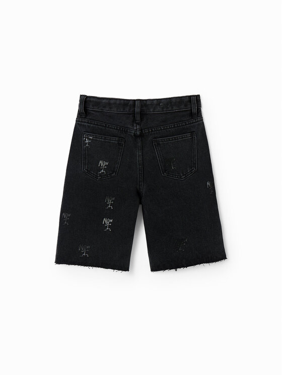 Desigual Desigual Kratke traperice 23SBDD01 Crna Regular Fit