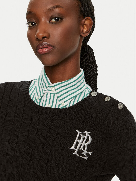 LAUREN RALPH LAUREN Lauren Ralph Lauren Sweater 200932223001 Fekete Slim Fit