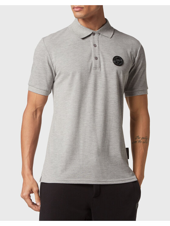 Plein Sport Plein Sport Polo 815 Szary Slim Fit