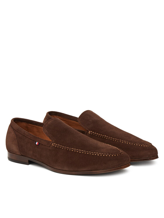 Tommy Hilfiger Tommy Hilfiger Cipele Hilfiger Flexible Suede Loafer FM0FM05496 Smeđa