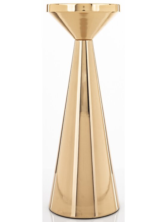 MIAhome MIAhome Świecznik metalowy złoty 28x10x10 cm Oro Złoty