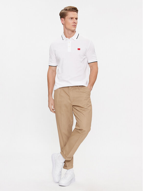 HUGO Hugo Polokošeľa Deresino232 50490775 Biela Slim Fit