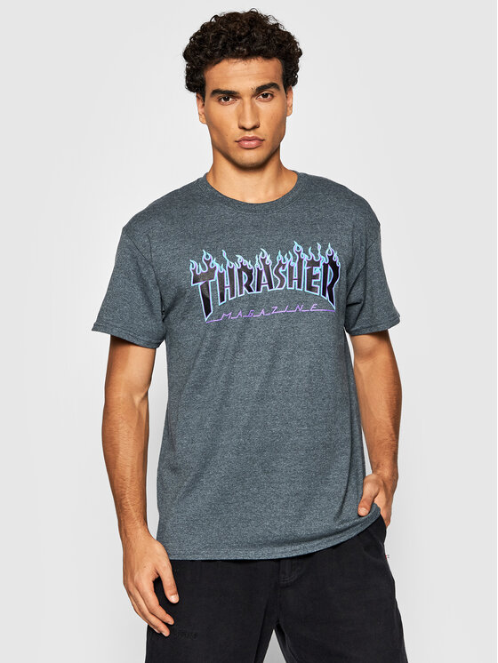 Thrasher Thrasher Футболка Flame Cиній Regular Fit
