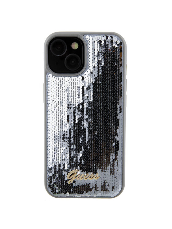 Guess Guess Etui na telefon iPhone 15 Srebrny
