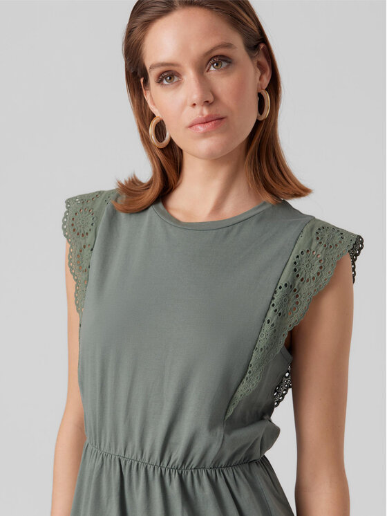 Vero Moda Vero Moda Sukienka codzienna Hollyn 10265206 Zielony Regular Fit
