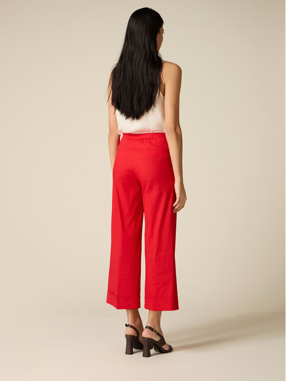 Oltre Oltre Pantaloni di tessuto P02BR009295N016 Rosso Baggy Fit