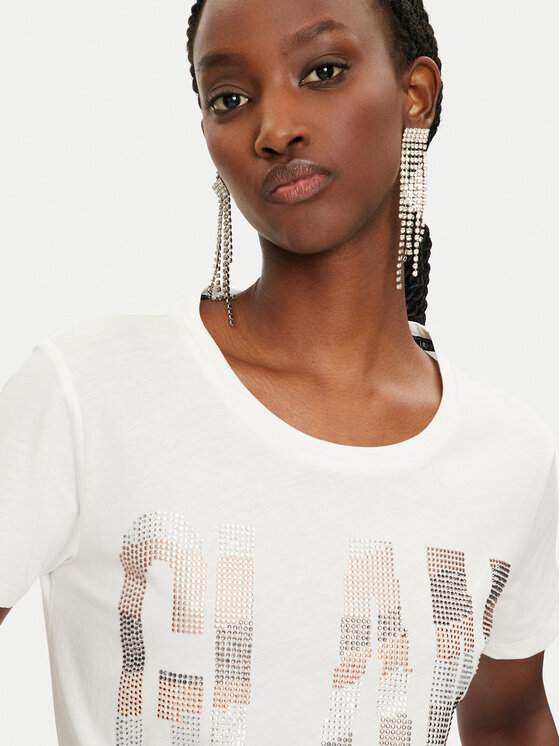 Liu Jo Liu Jo Tricou TF4205 JS923 Alb Regular Fit