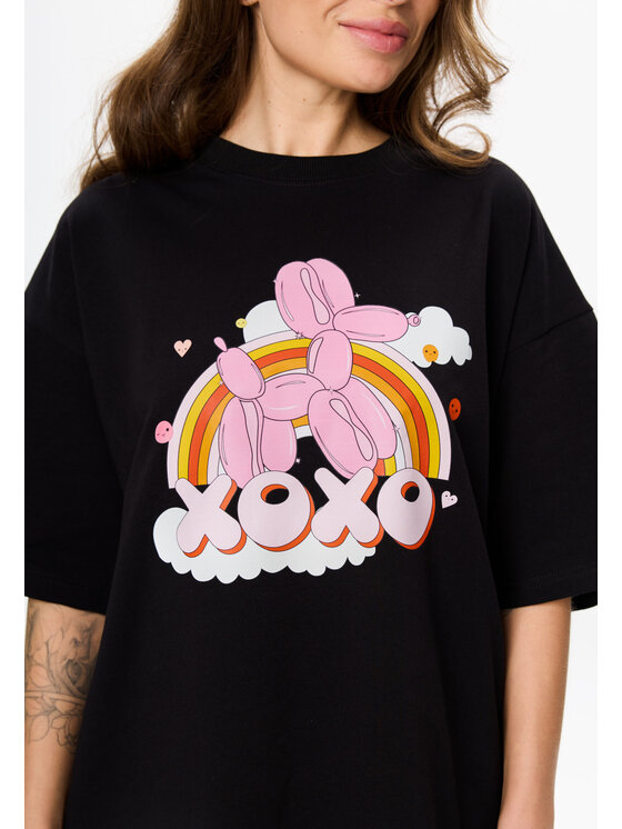 Mirons Mirons T-Shirt Print Biały Oversize