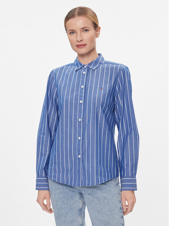 Tommy Hilfiger Košeľa Baseball Stripe Regular Shirt WW0WW41155 Modrá Regular Fit