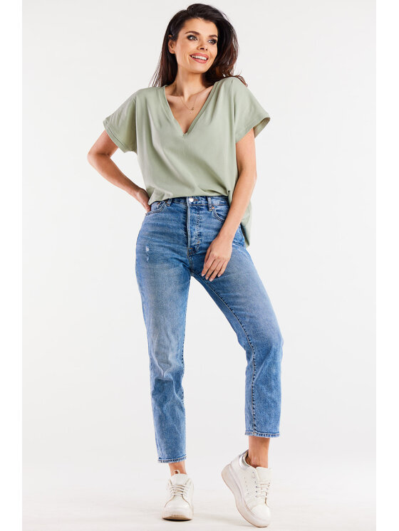 Infinite You Infinite You Bluzka M267 Niebieski Basic Fit